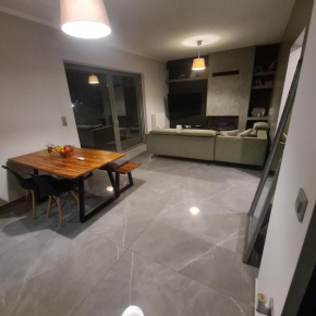 Eleusis modern flat park in yard